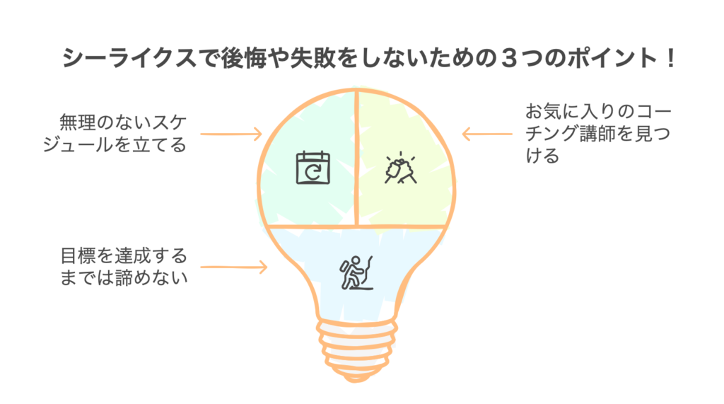 シーライクスで後悔や失敗をしないための3つのポイント!